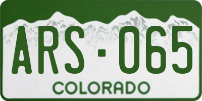 CO license plate ARS065
