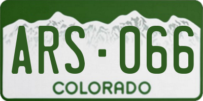CO license plate ARS066