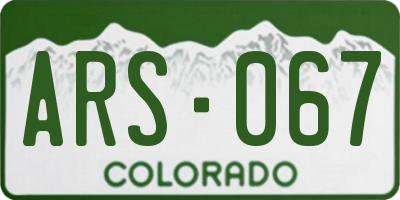 CO license plate ARS067