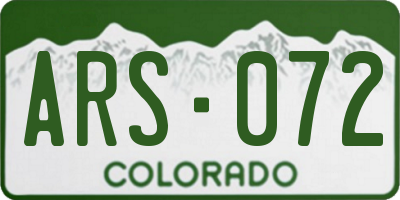 CO license plate ARS072