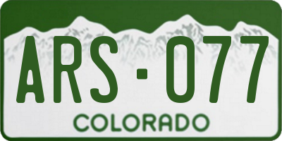CO license plate ARS077