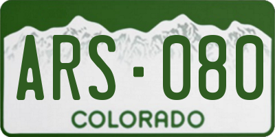 CO license plate ARS080