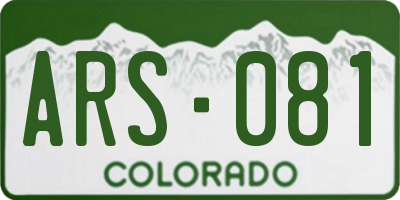 CO license plate ARS081