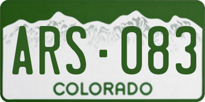 CO license plate ARS083