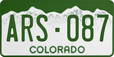 CO license plate ARS087