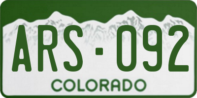 CO license plate ARS092