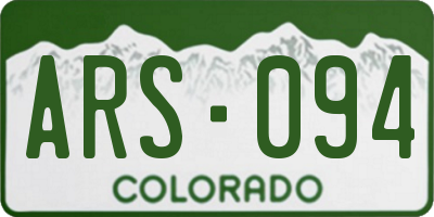 CO license plate ARS094