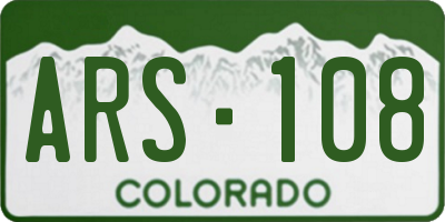 CO license plate ARS108