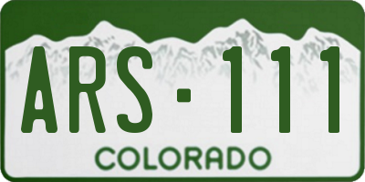 CO license plate ARS111