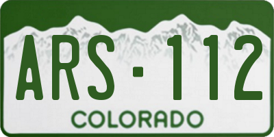 CO license plate ARS112