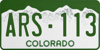 CO license plate ARS113
