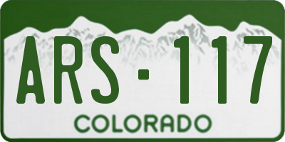CO license plate ARS117
