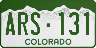 CO license plate ARS131