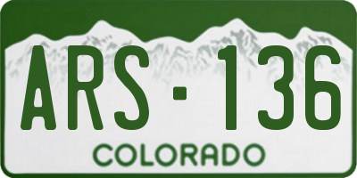 CO license plate ARS136