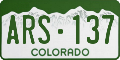 CO license plate ARS137