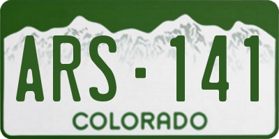 CO license plate ARS141