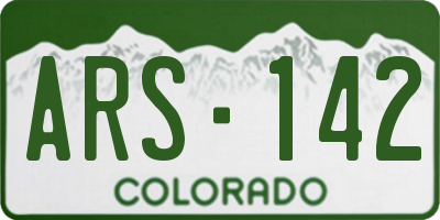 CO license plate ARS142
