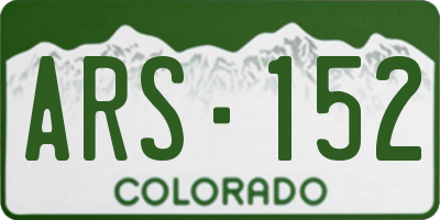 CO license plate ARS152