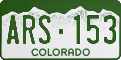 CO license plate ARS153