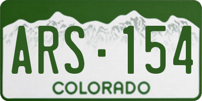 CO license plate ARS154