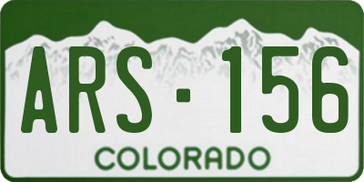 CO license plate ARS156