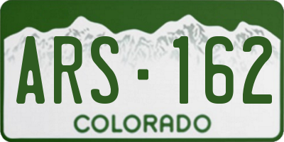 CO license plate ARS162