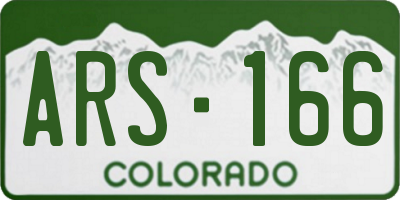 CO license plate ARS166