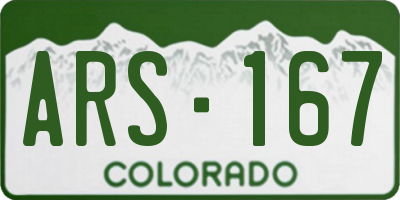 CO license plate ARS167