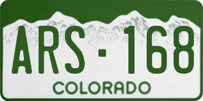 CO license plate ARS168