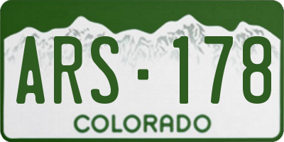 CO license plate ARS178