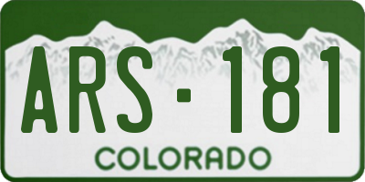 CO license plate ARS181