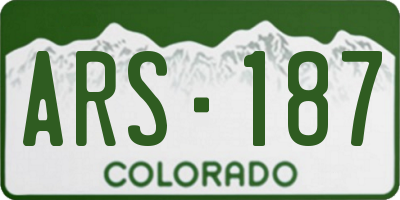 CO license plate ARS187