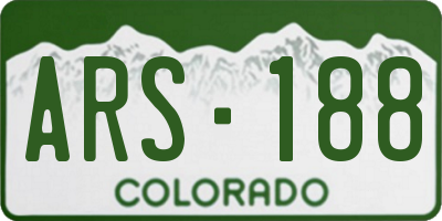 CO license plate ARS188