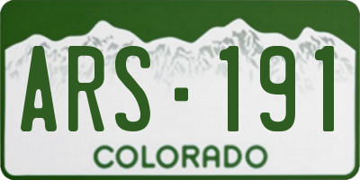CO license plate ARS191