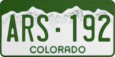 CO license plate ARS192