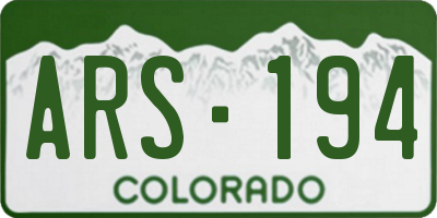 CO license plate ARS194