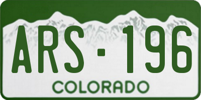 CO license plate ARS196
