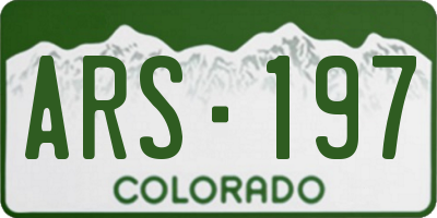 CO license plate ARS197