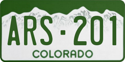 CO license plate ARS201