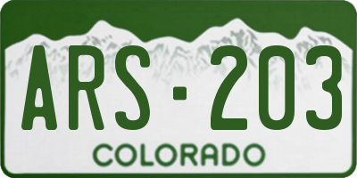 CO license plate ARS203