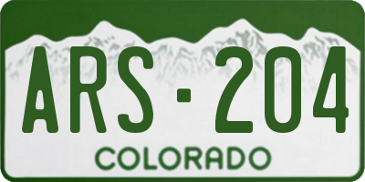 CO license plate ARS204
