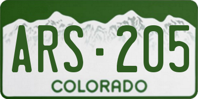 CO license plate ARS205