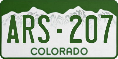 CO license plate ARS207
