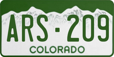 CO license plate ARS209