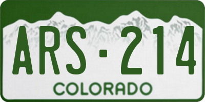 CO license plate ARS214
