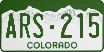 CO license plate ARS215