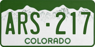 CO license plate ARS217