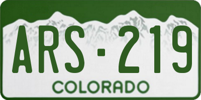 CO license plate ARS219