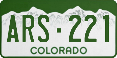 CO license plate ARS221
