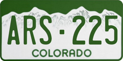 CO license plate ARS225